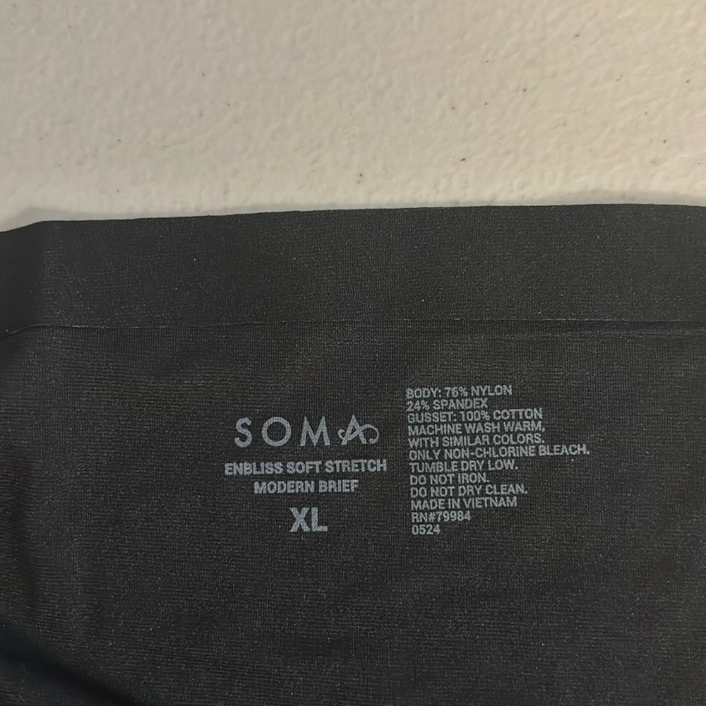 NWT SOMA ENDLESS SOFT STRETCH MODERN BRIEF BLACK PANTIES, XL!!!